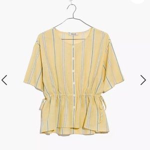 Madewell Drawstring Waist Shirt in Atlantic Stripe